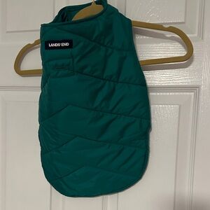 Lands' End Dog Puffer, Green, Size Small/S